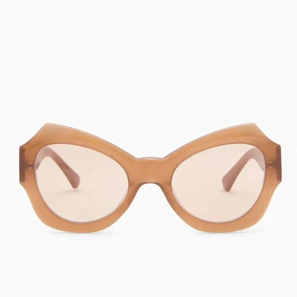 Ulla Johnson Opal Butterfly Sunglasses in Camel Acetate Women’s OS NWT